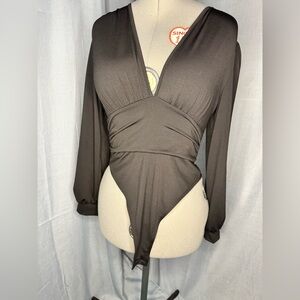 SHEIN Black Long Sleeve Bodysuit